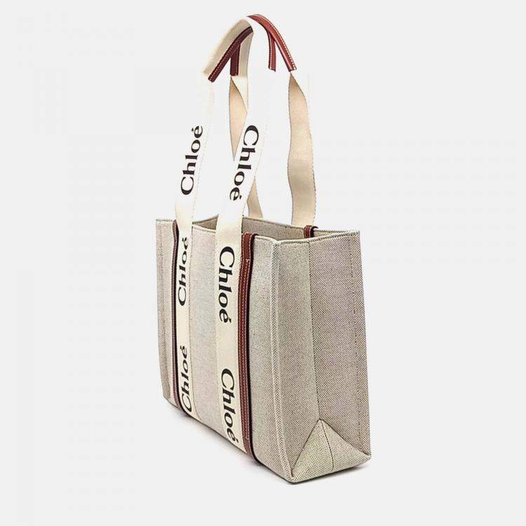 Pre Owned Chloe Medium Woody Beige/Brown Canvas & Leather Bag 