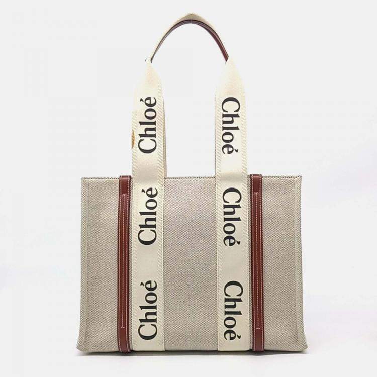 Pre Owned Chloe Medium Woody Beige/Brown Canvas & Leather Bag 
