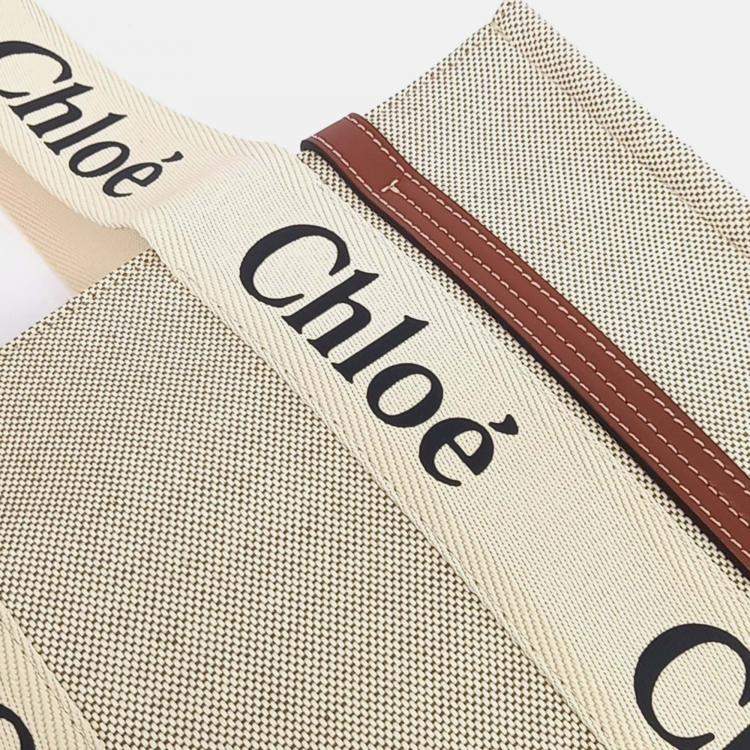 Pre Owned Chloe Medium Woody Beige/Brown Canvas & Leather Bag 
