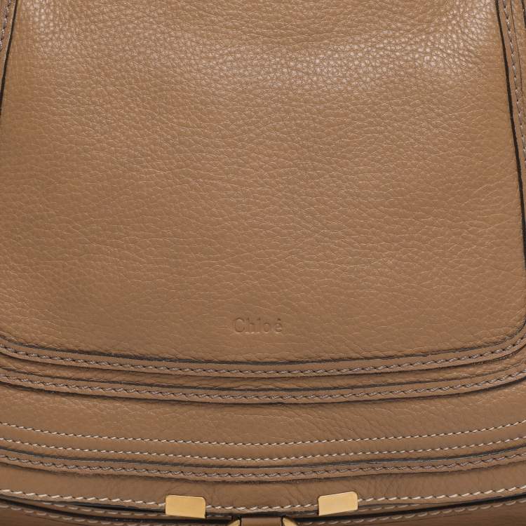 Pre Owned Chloe Beige Leather Large Marcie Shoulder Bag