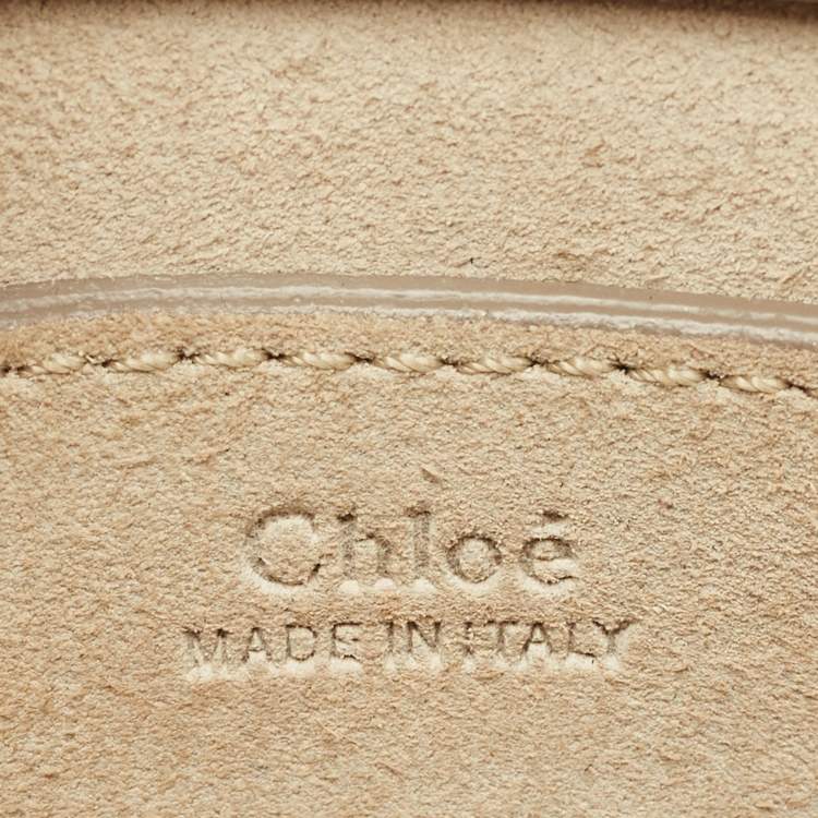 Pre Owned Chloé Burgundy Leather and Suede Small Pixie Round Crossbody Bag