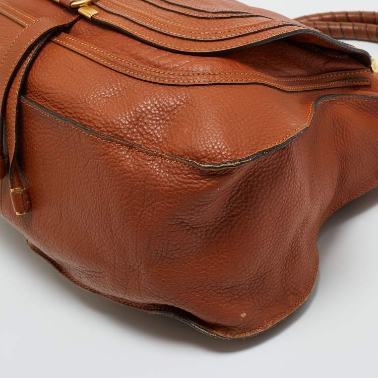 Pre Owned Chloe Brown Leather Medium Marcie Shoulder Bag