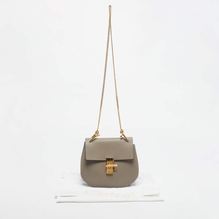 Pre Owned Chloe Grey Leather Medium Drew Shoulder Bag