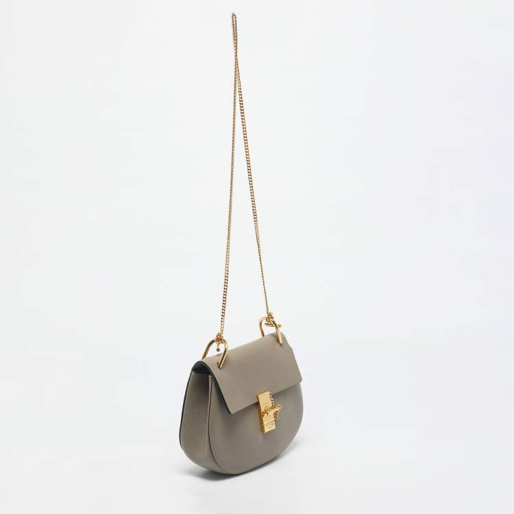 Pre Owned Chloe Grey Leather Medium Drew Shoulder Bag