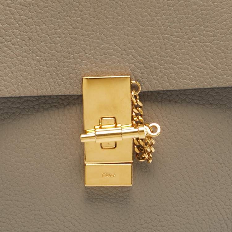 Pre Owned Chloe Grey Leather Medium Drew Shoulder Bag