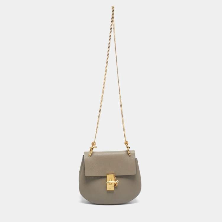 Pre Owned Chloe Grey Leather Medium Drew Shoulder Bag