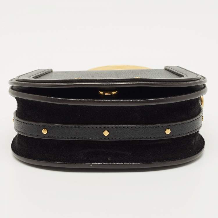 Pre Owned Chloe Black Leather and Suede Small Nile Bracelet Shoulder Bag