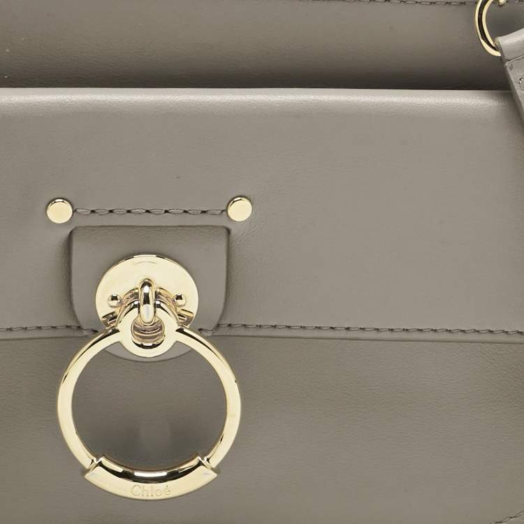 Pre Owned Chloe Grey Leather Mini Tess Crossbody Bag