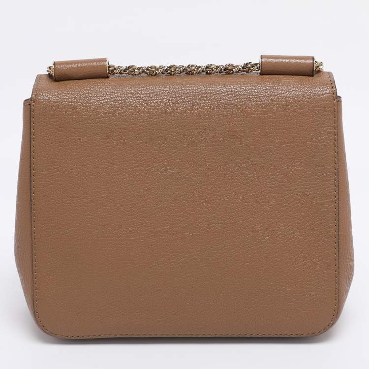Pre Owned Chloe Brown Leather Small Elsie Shoulder Bag