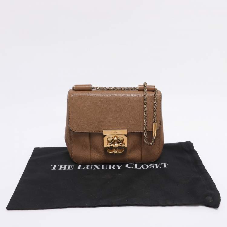 Pre Owned Chloe Brown Leather Small Elsie Shoulder Bag