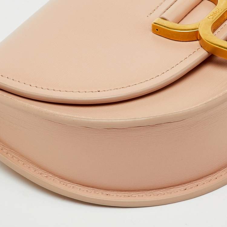 Pre Owned Chloe Beige Leather Mini Marcie Flap Shoulder Bag