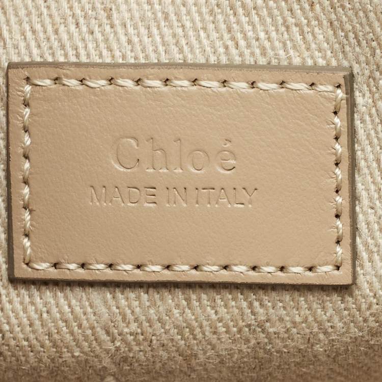 Pre Owned Chloé Beige Canvas Medium Woody Tote