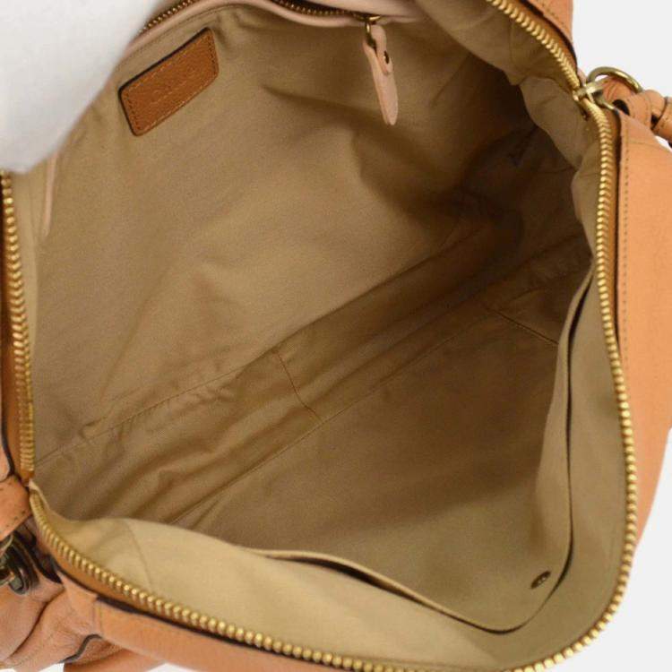 Pre Owned Chloe Parary Beige Leather Handbag