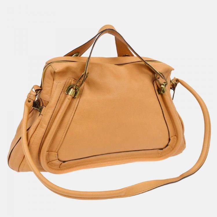 Pre Owned Chloe Parary Beige Leather Handbag