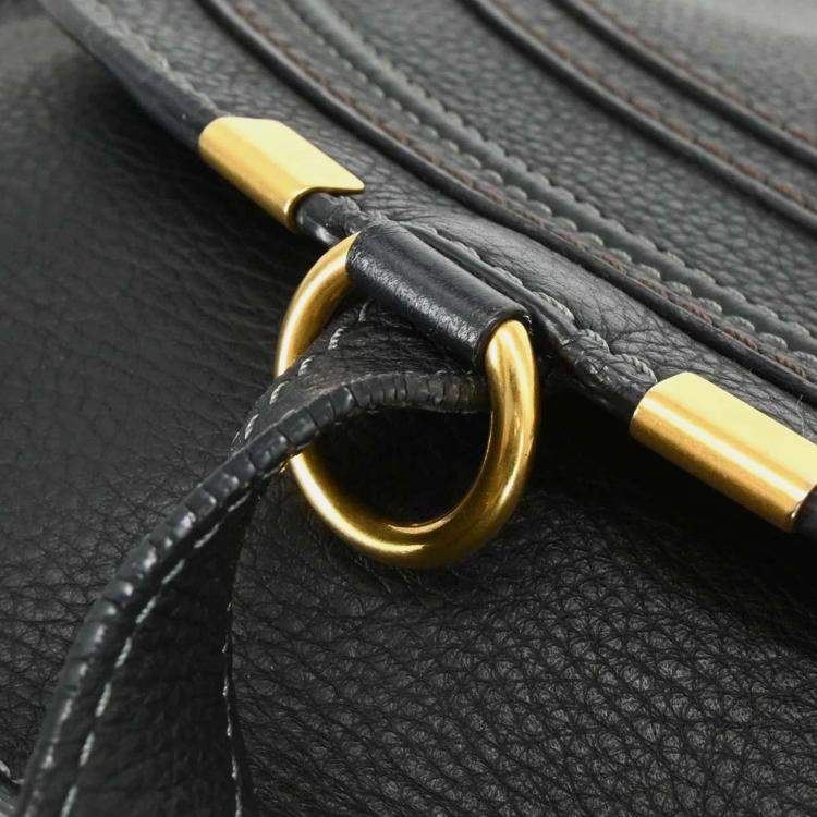 Pre Owned Chloe Marcie Black Leather Shoulder Bag