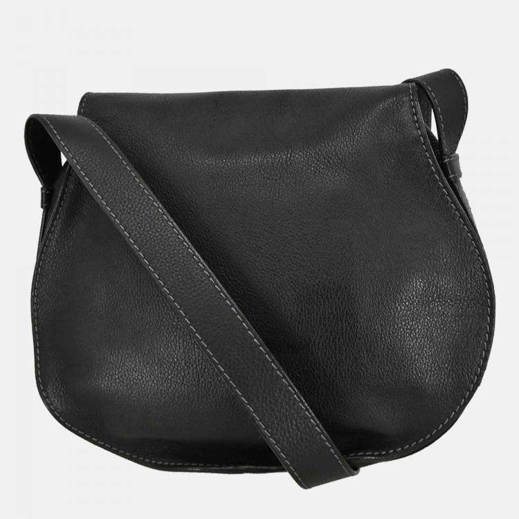 Pre Owned Chloe Marcie Black Leather Shoulder Bag