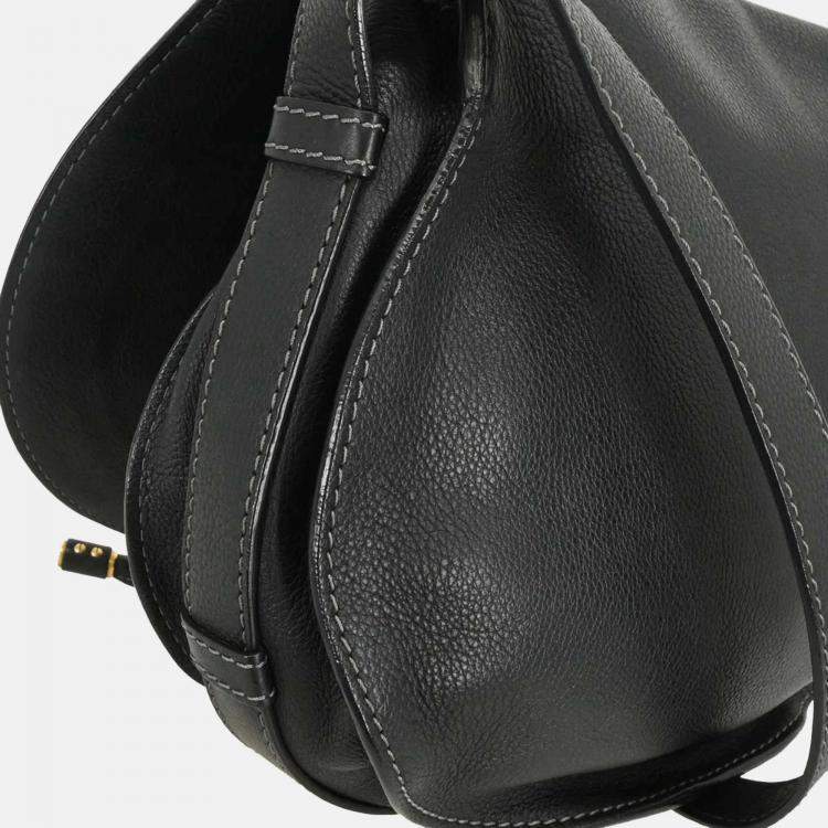 Pre Owned Chloe Marcie Black Leather Shoulder Bag