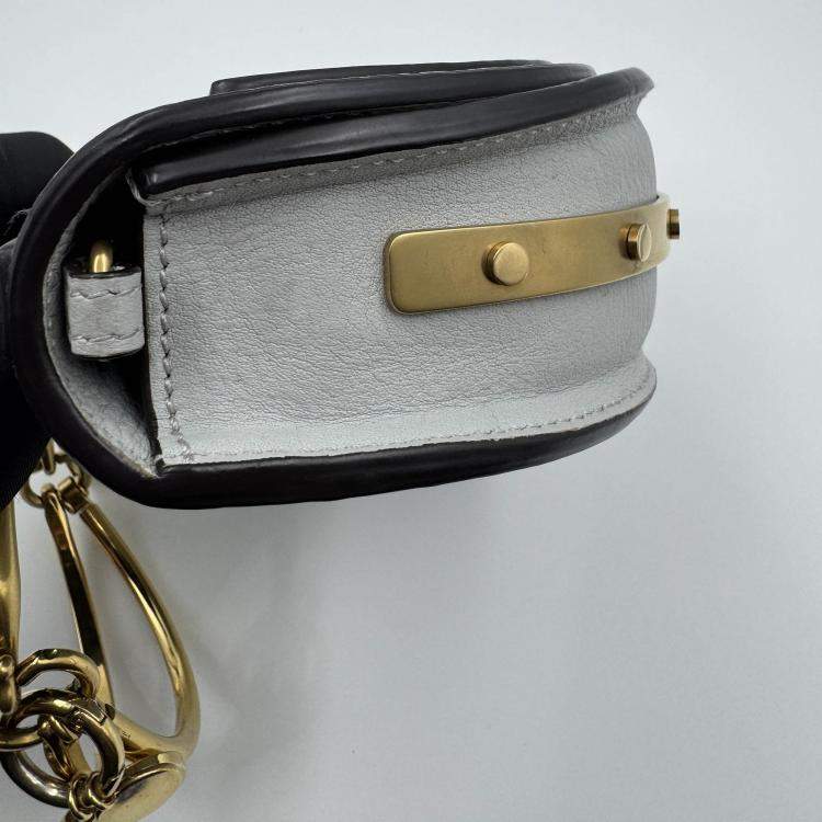 Pre Owned Chloe grey Leather Small Nile Bracelet Minaudiere Crossbody Bag