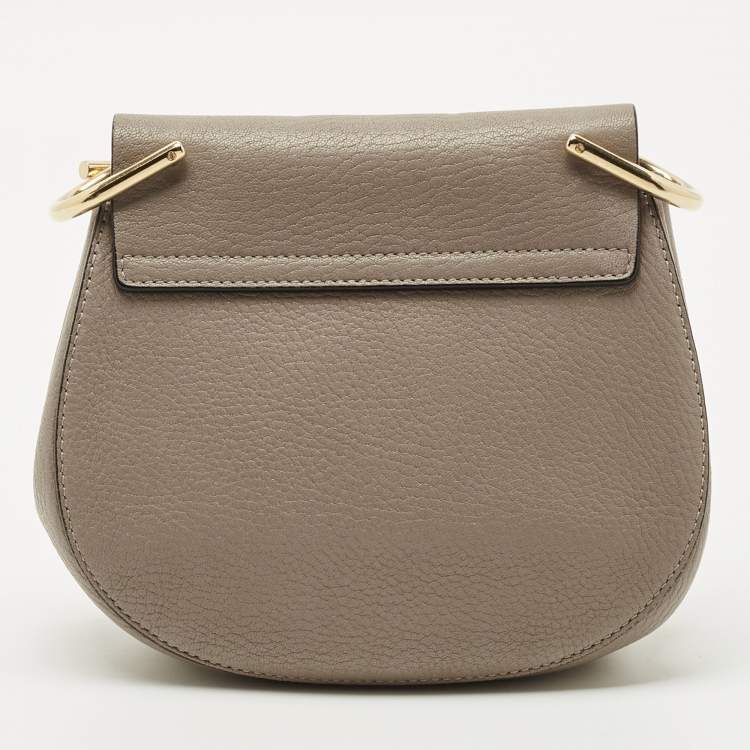 Pre Owned Chloe Taupe Leather Small Drew Shoulder Bag
