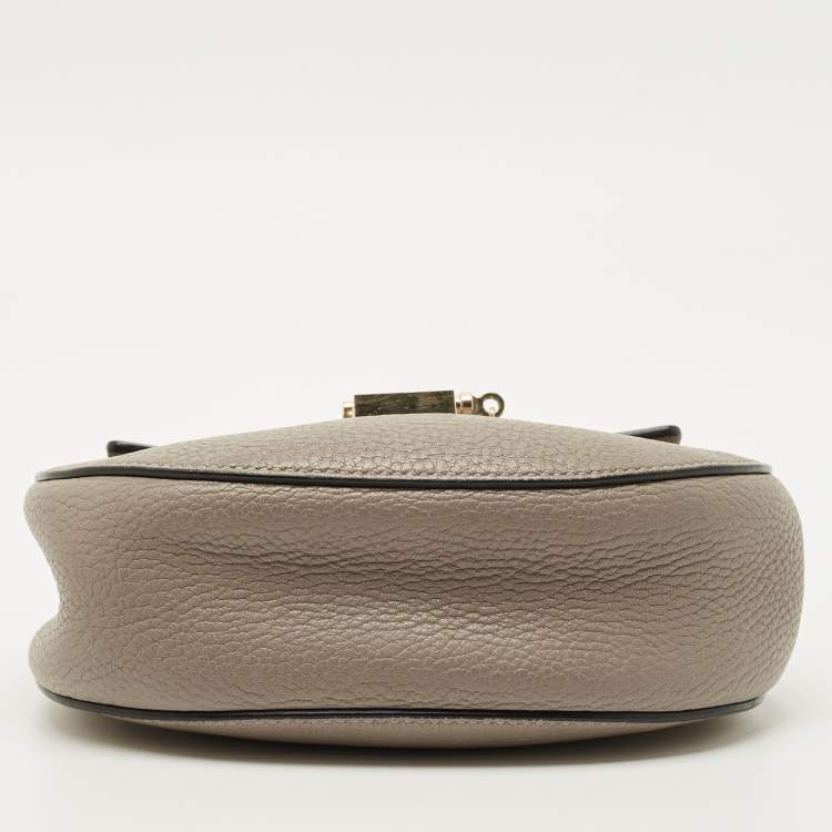 Pre Owned Chloe Taupe Leather Small Drew Shoulder Bag