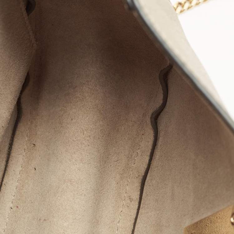 Pre Owned Chloe Taupe Leather Small Drew Shoulder Bag