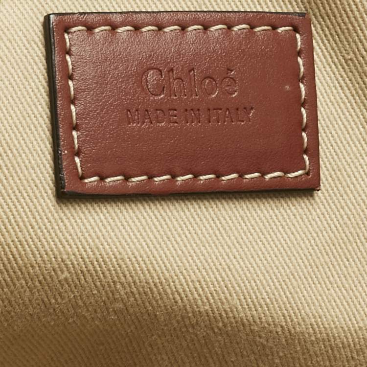 Pre Owned Chloe Beige/Brown Canvas and Leather Large Woody Tote