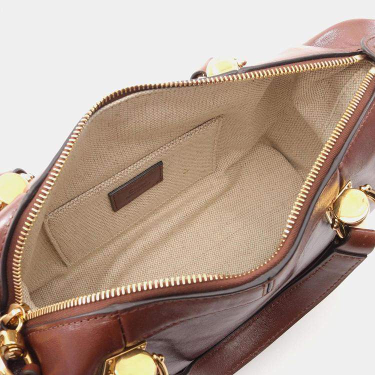 Pre Owned Chloe Paraty 24 Small Back Handbag Leather Brown