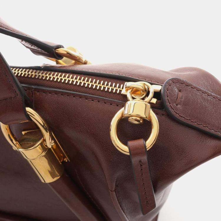 Pre Owned Chloe Paraty 24 Small Back Handbag Leather Brown