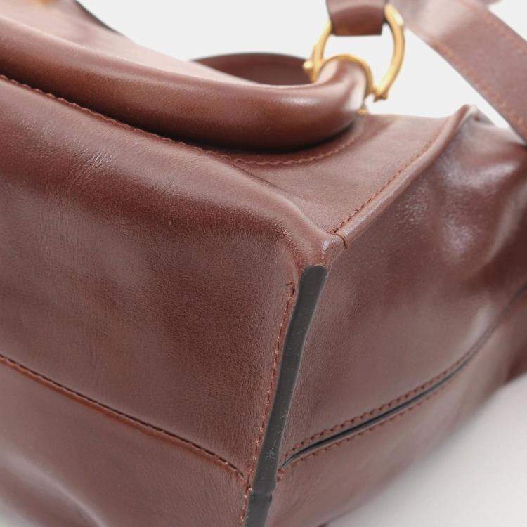 Pre Owned Chloe Paraty 24 Small Back Handbag Leather Brown