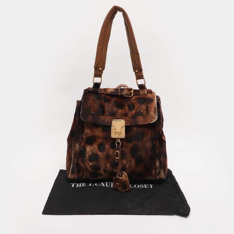 Pre Owned Chloe Brown Calfhair and Leather Darla Satchel 