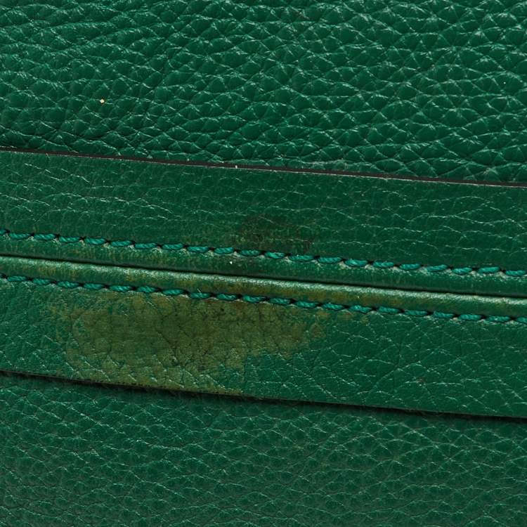 Pre Owned Chloe Emerald Green Leather Medium Military Strap Paraty Shoulder Bag