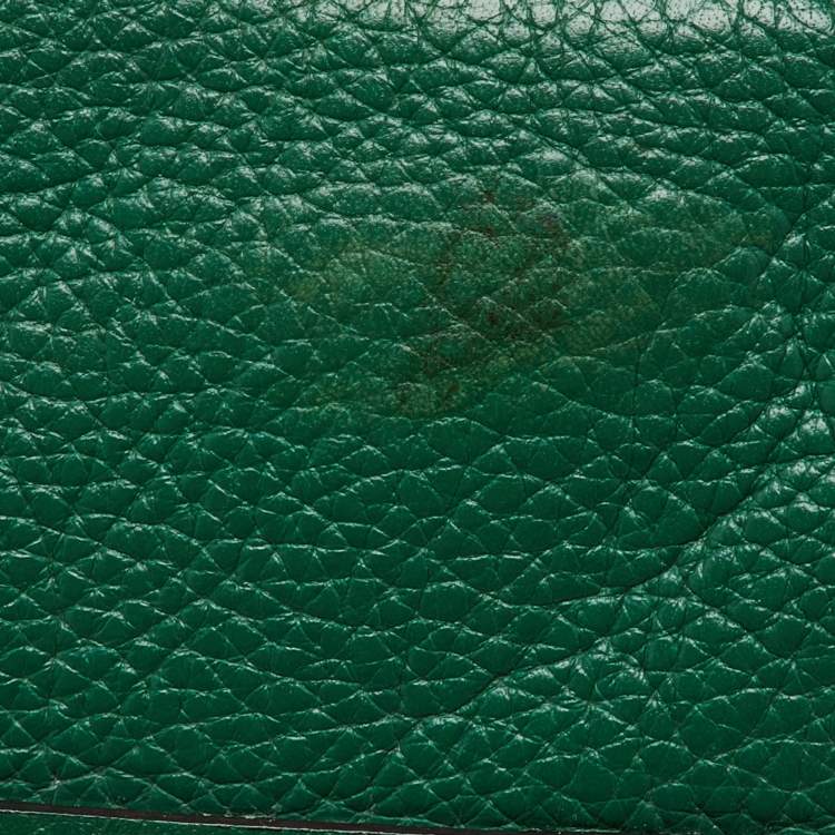 Pre Owned Chloe Emerald Green Leather Medium Military Strap Paraty Shoulder Bag