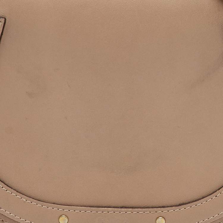 Pre Owned Chloe Beige Leather and Suede Small Nile Bracelet Shoulder Bag