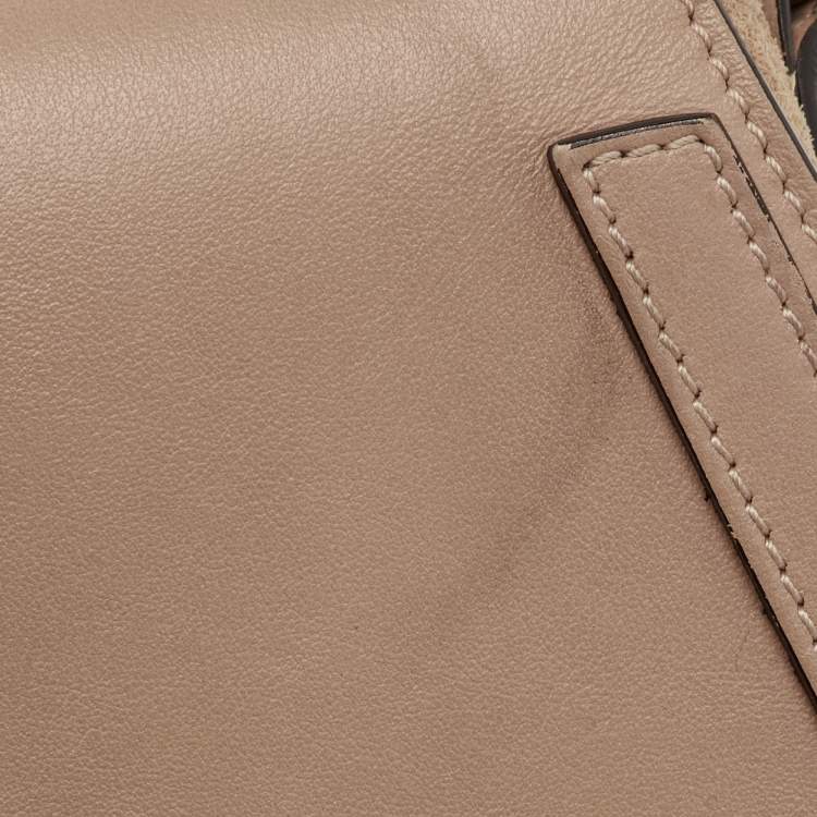 Pre Owned Chloe Beige Leather and Suede Small Nile Bracelet Shoulder Bag