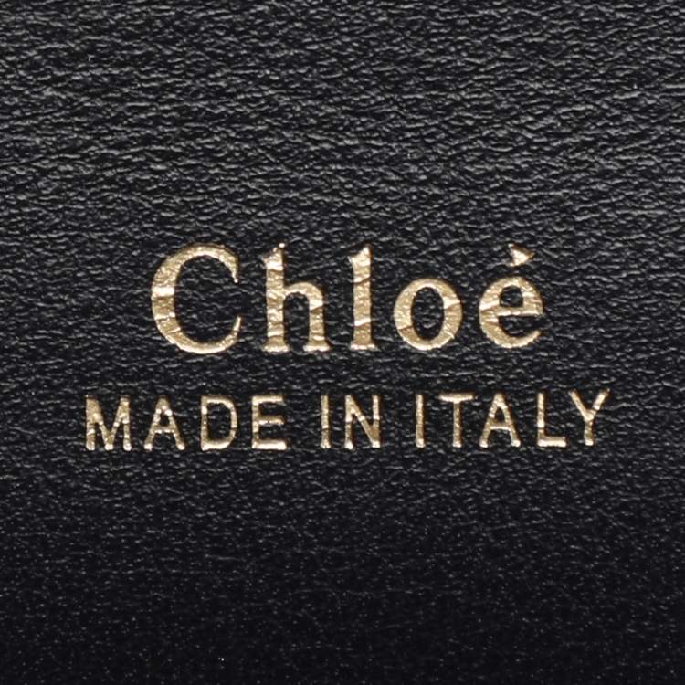 Pre Owned Chloé Navy Blue Croc Embossed Leather Mini Aby Shoulder Bag