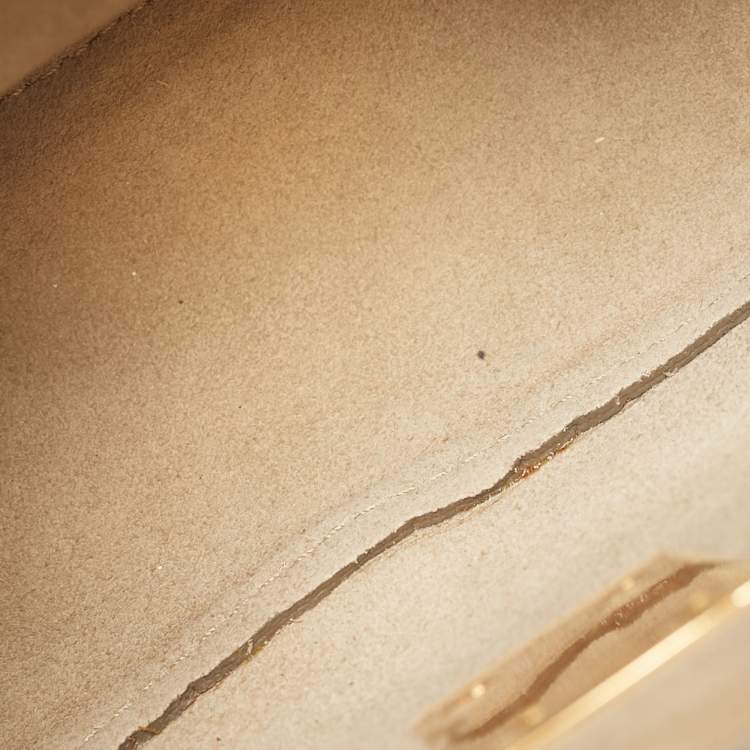 Pre Owned Chloé Peach Leather Mini Drew Chian Shoulder Bag