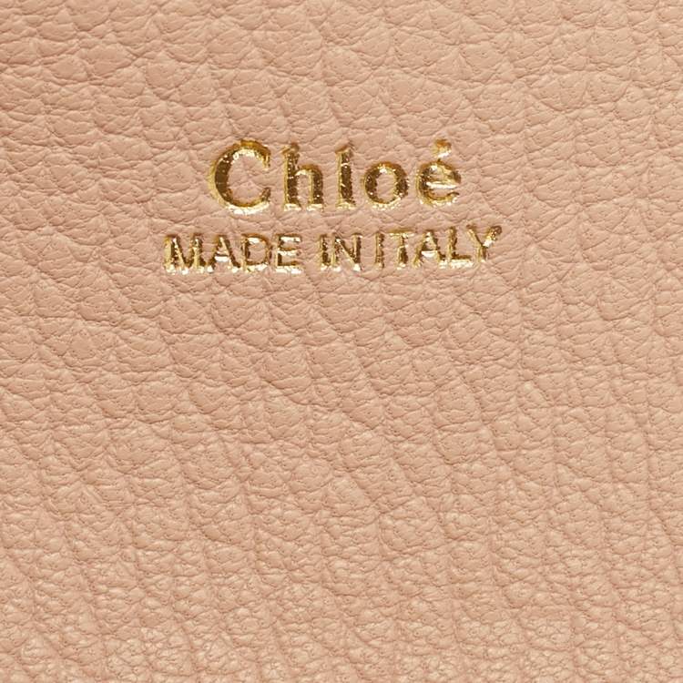 Pre Owned Chloé Peach Leather Mini Drew Chian Shoulder Bag