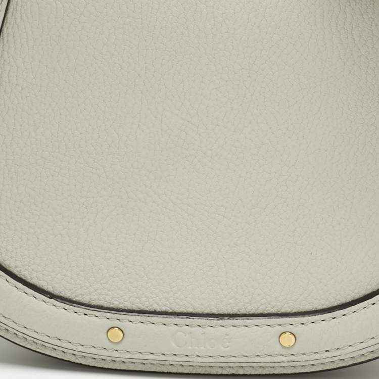 Pre Owned Chloe Grey Leather and Suede Small Nile Bracelet Shoulder Bag