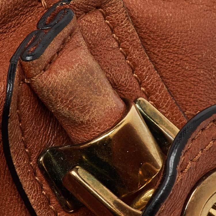 Pre Owned Chloe Brown Leather Medium Paraty Shoulder Bag