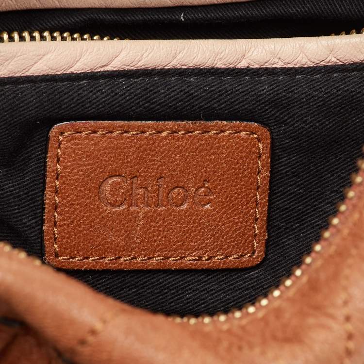 Pre Owned Chloe Brown Leather Medium Paraty Shoulder Bag