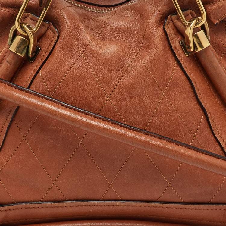 Pre Owned Chloe Brown Leather Medium Paraty Shoulder Bag