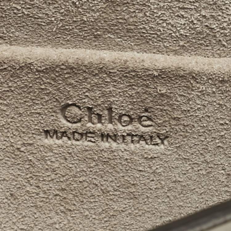 Pre Owned Chloe Beige Patent Leather and Suede Small Nile Bracelet Shoulder Bag