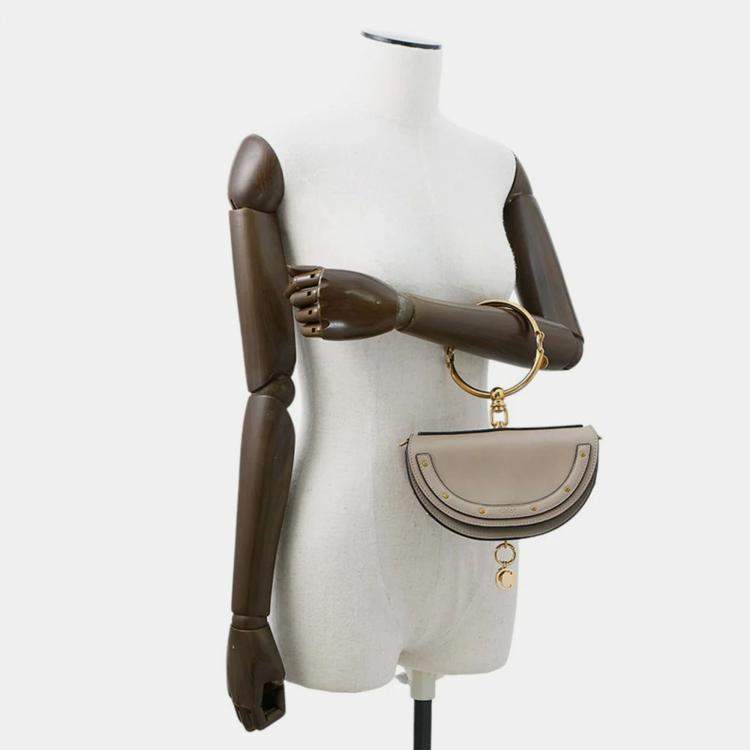 Pre Owned Chloe Nile Minaudiere 2-Way Bag Gray Leather