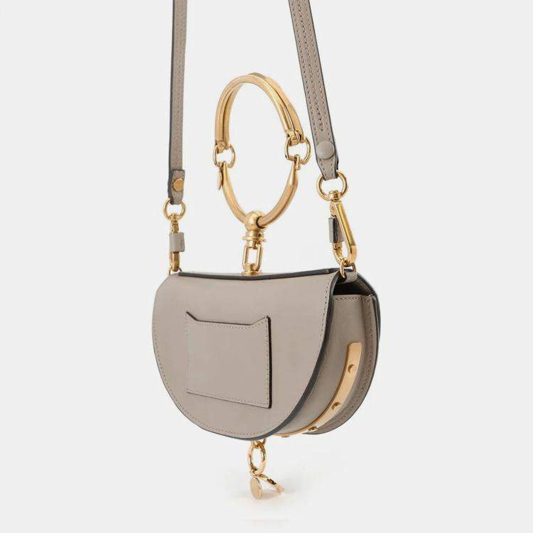 Pre Owned Chloe Nile Minaudiere 2-Way Bag Gray Leather