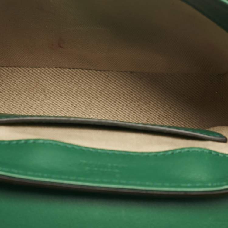 Pre Owned Chloe Green Croc Embossed Leather C Mini Crossbody Bag