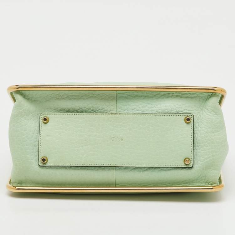 Pre Owned Chloe Green Leather Medium Sally Flap Shoulder Bag
