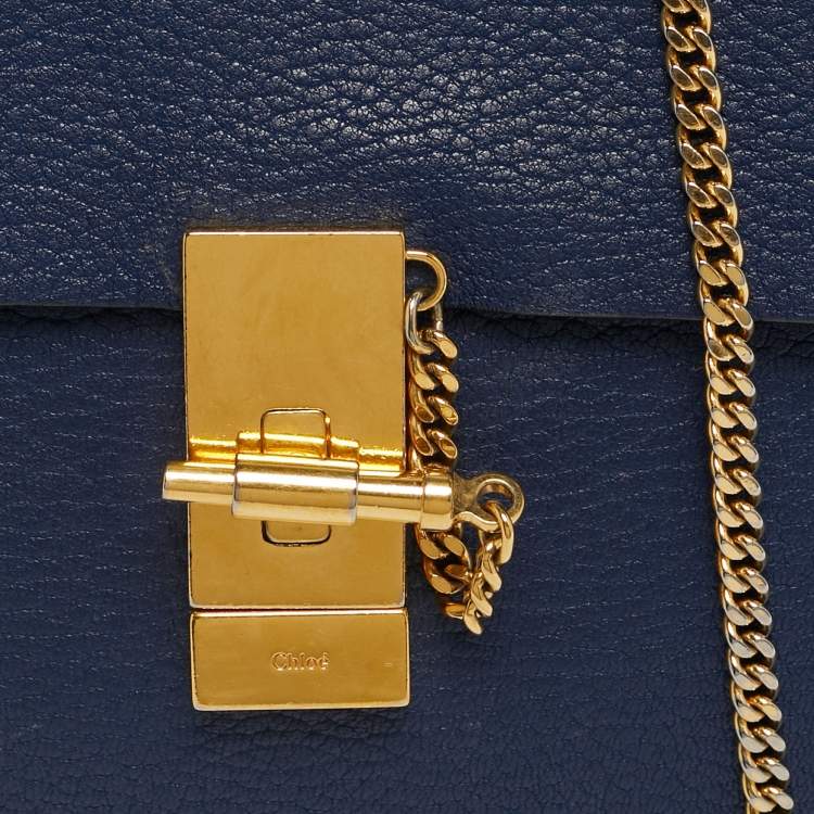 Pre Owned Chloe Navy Blue Medium Drew Shoulder Bag