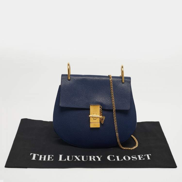 Pre Owned Chloe Navy Blue Medium Drew Shoulder Bag