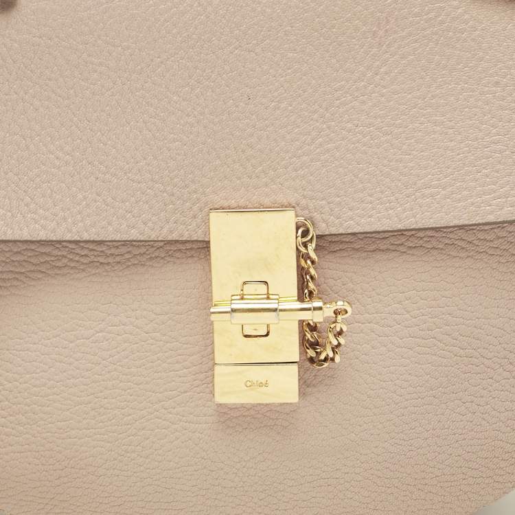 Pre Owned Chloe Pink Leather Medium Drew Shoulder Bag