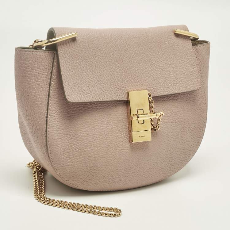 Pre Owned Chloe Pink Leather Medium Drew Shoulder Bag
